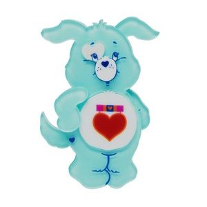 Erstwilder Loyal Heart Dog Puppy Blue Acrylic Care Bear Carebears Brooch